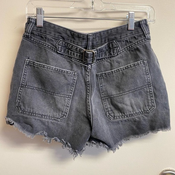 Free People Jess Carpenter Shorts Button Fly Black Raw Hem Size 26 Waist - Picture 6 of 10